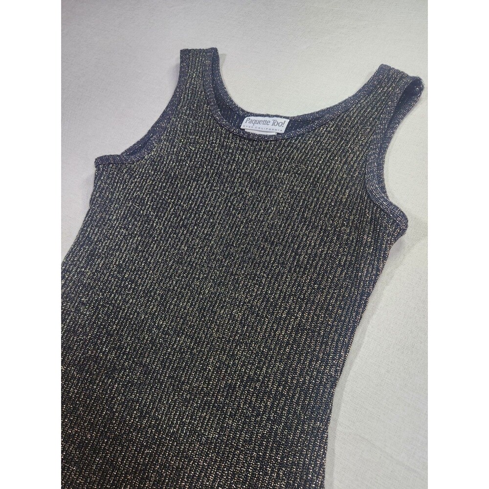 Paquette Too Bodycon Dress, Black and Gold Size 12  #045